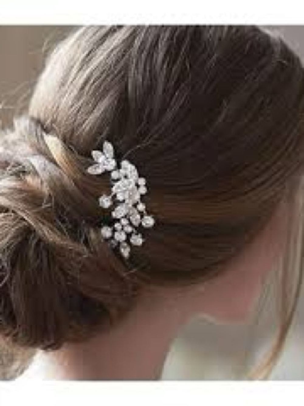Crystal Floral Hair Comb - Silver Bridal Hair Accessory